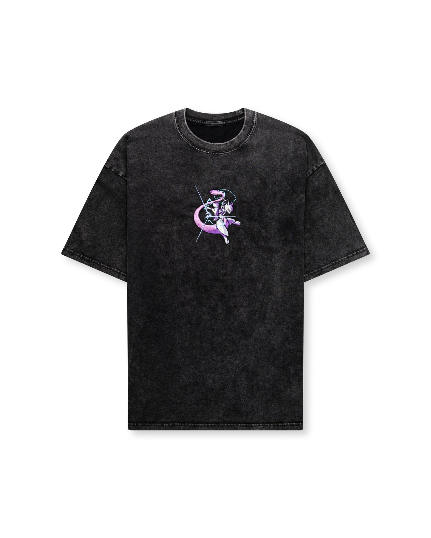Test Subject Embroidered Black Wash Tee